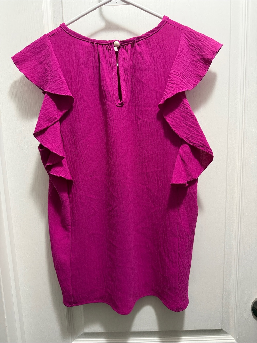 Magenta Ruffle Sleeve Top - Picture 3 of 3